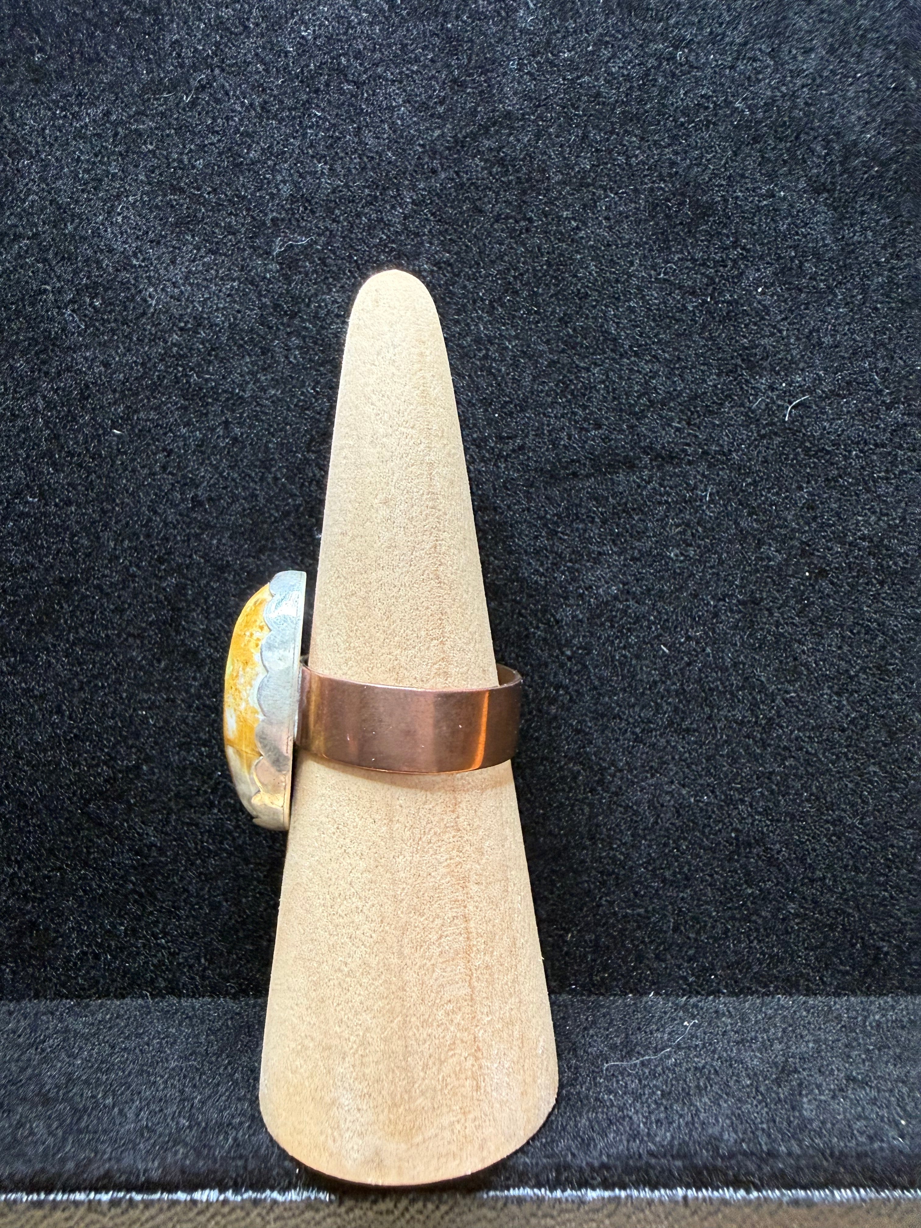 Clay Canyon Variscite Sterling Silver and Copper Ring