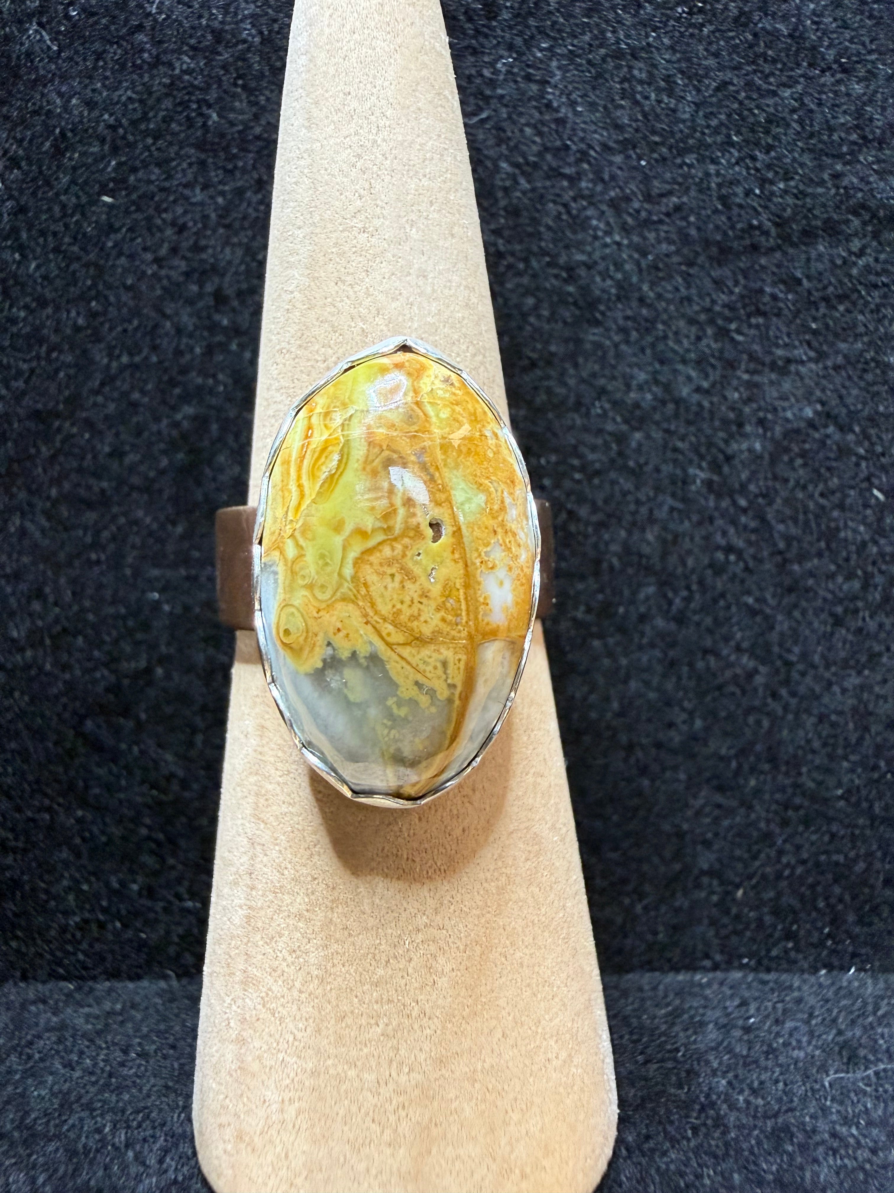 Clay Canyon Variscite Sterling Silver and Copper Ring