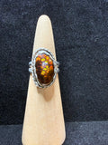Fire Agate Sterling Silver Ring