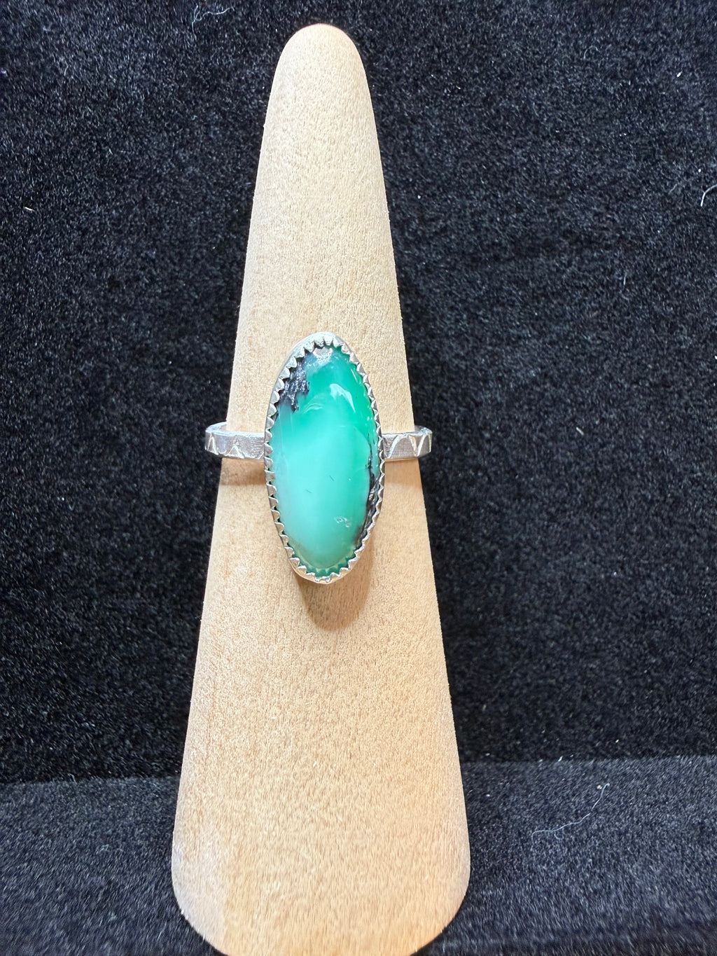 Kushk Variscite Oval Sterling Silver Ring