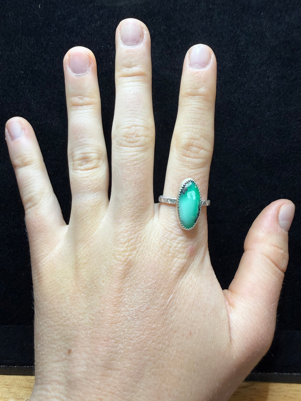 Kushk Variscite Oval Sterling Silver Ring