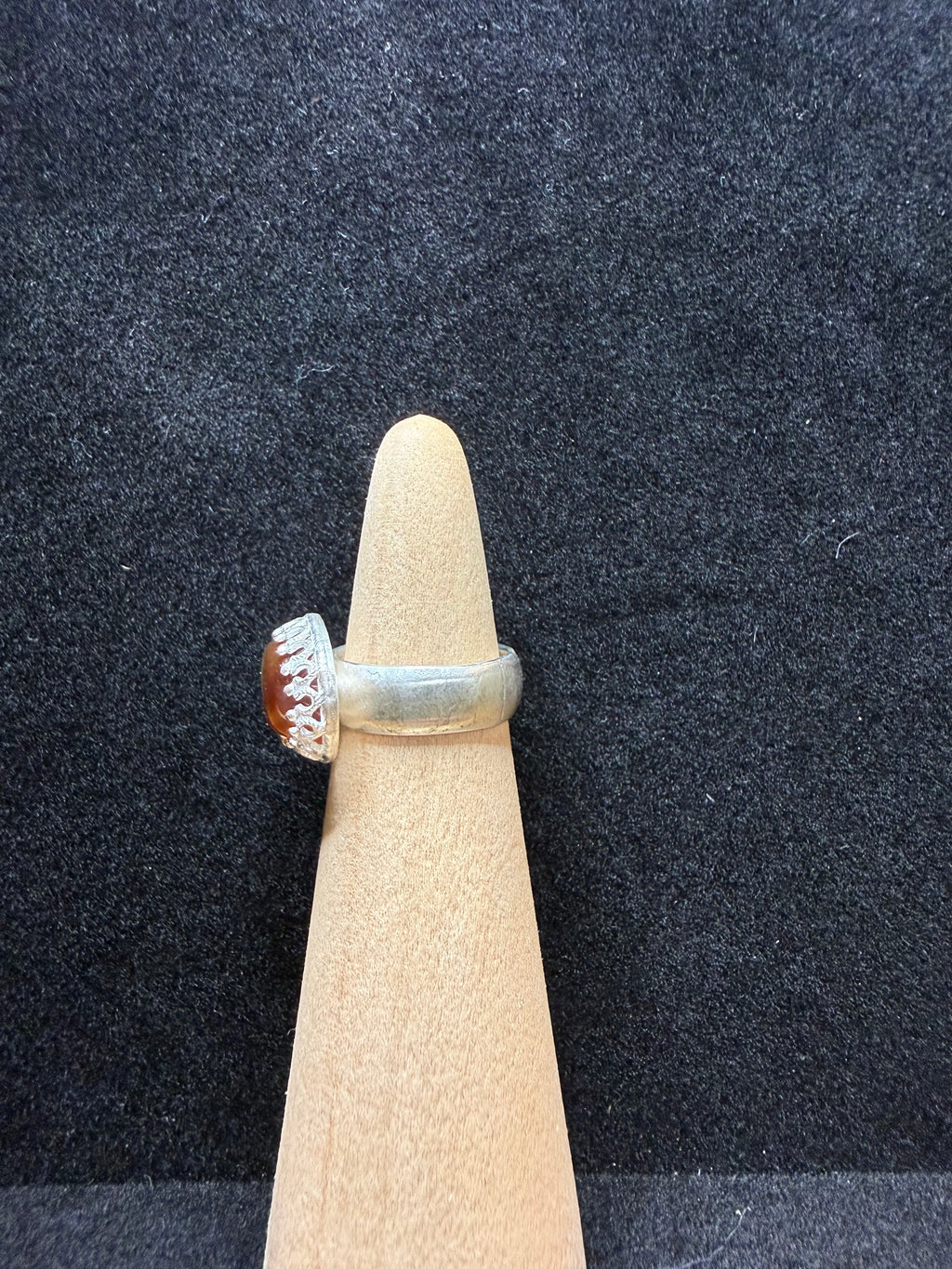 Red Orange Agate Sterling Silver Ring