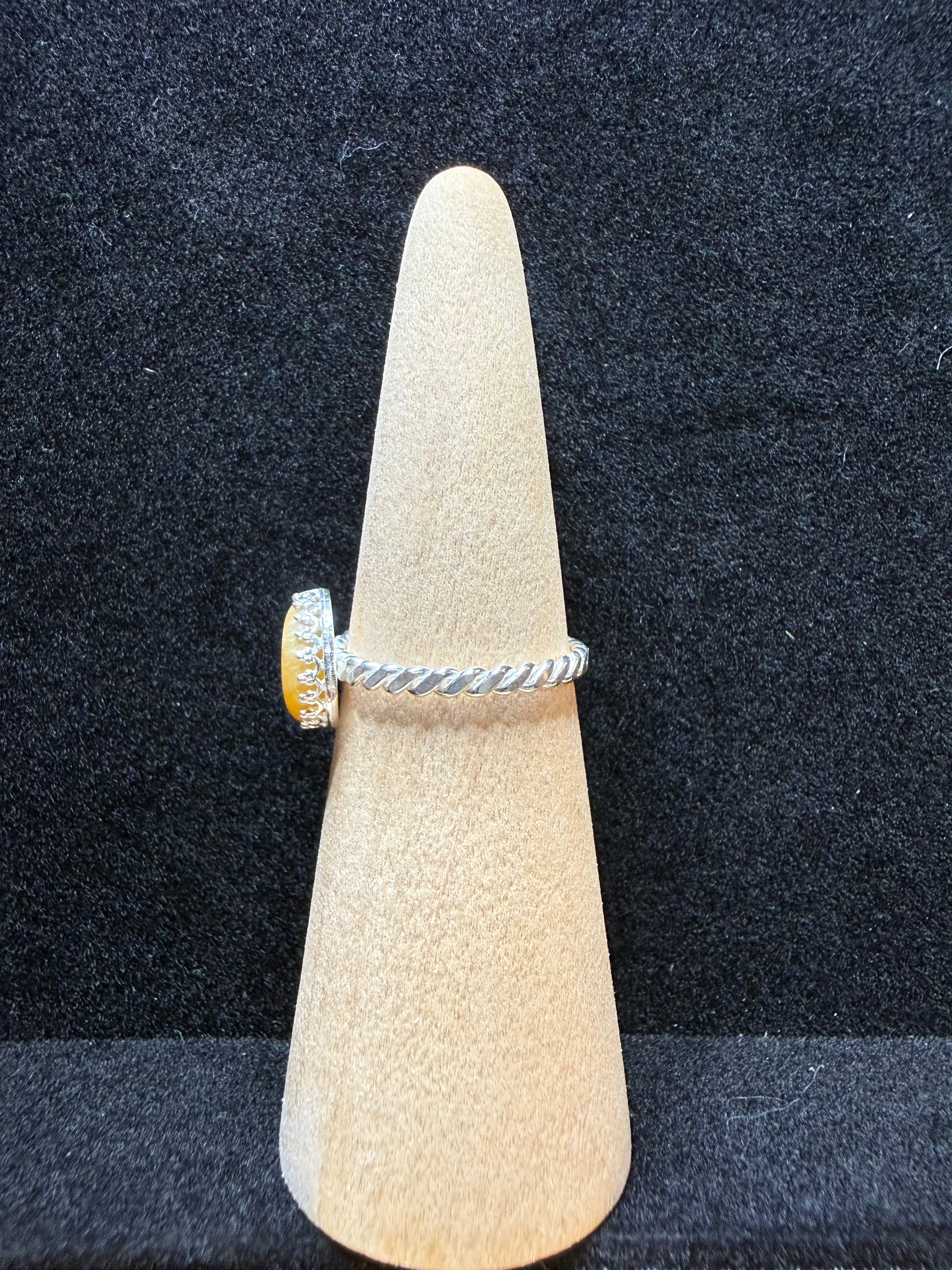 Pacific Coast Beach Stone Sterling Silver Ring