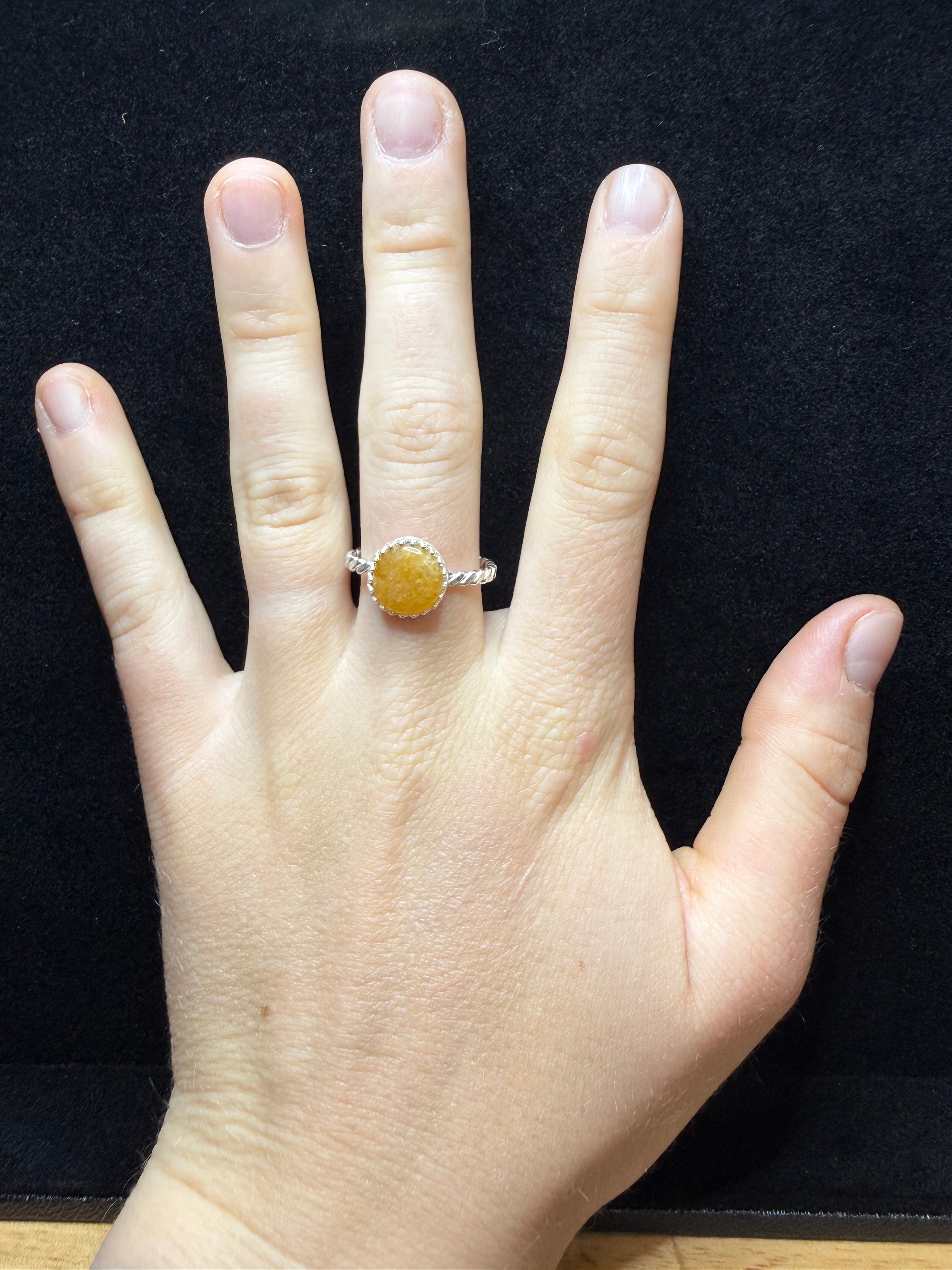Pacific Coast Beach Stone Sterling Silver Ring