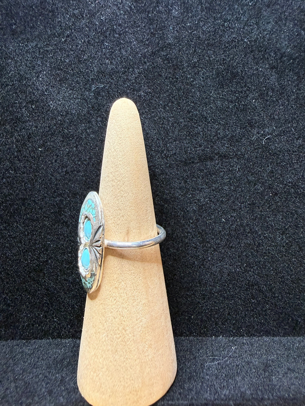 Inlay Turquoise Oval Sterling Silver Ring