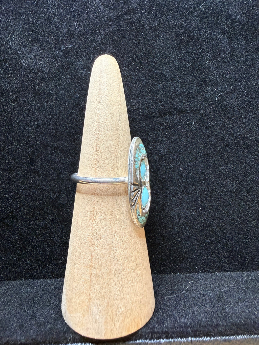 Inlay Turquoise Oval Sterling Silver Ring