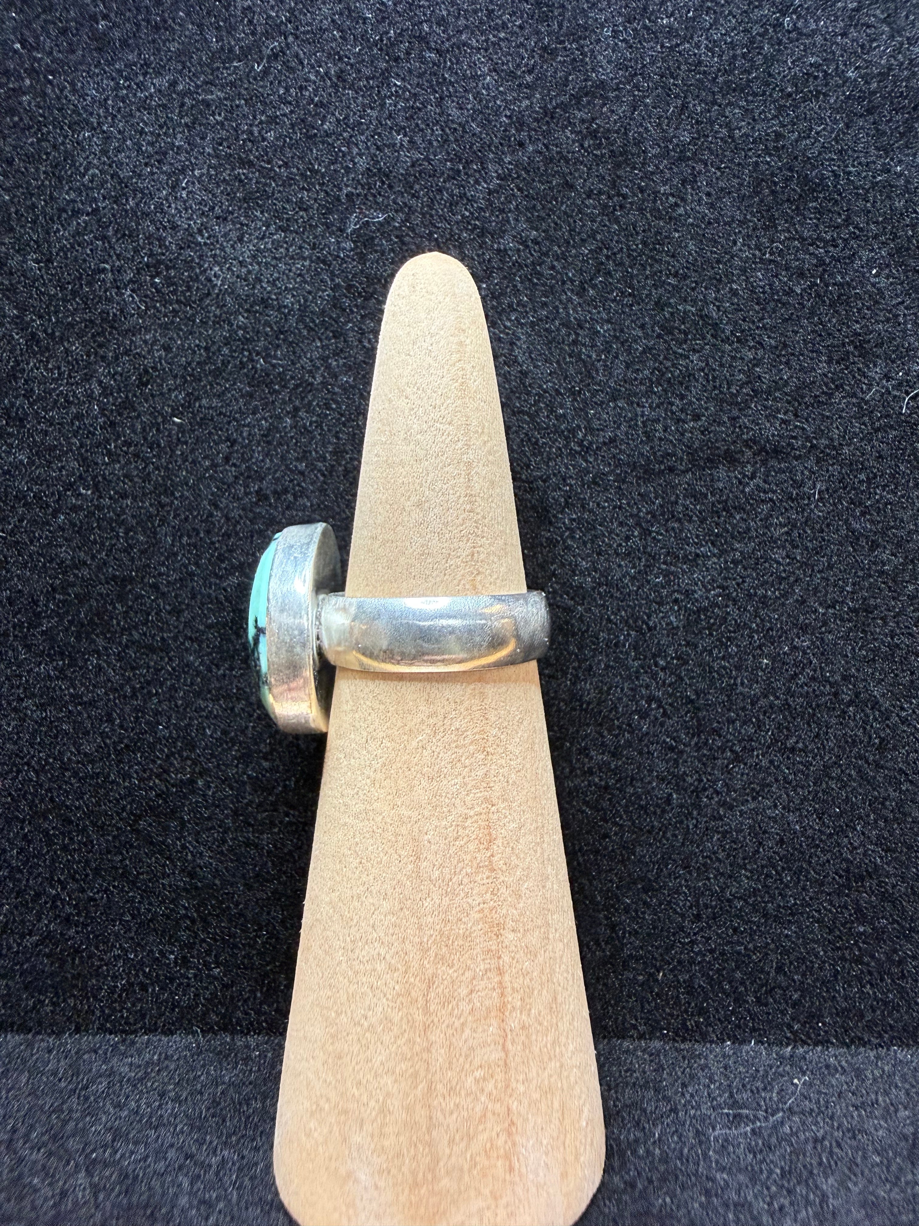 Snowville Variscite Round Sterling Silver Ring