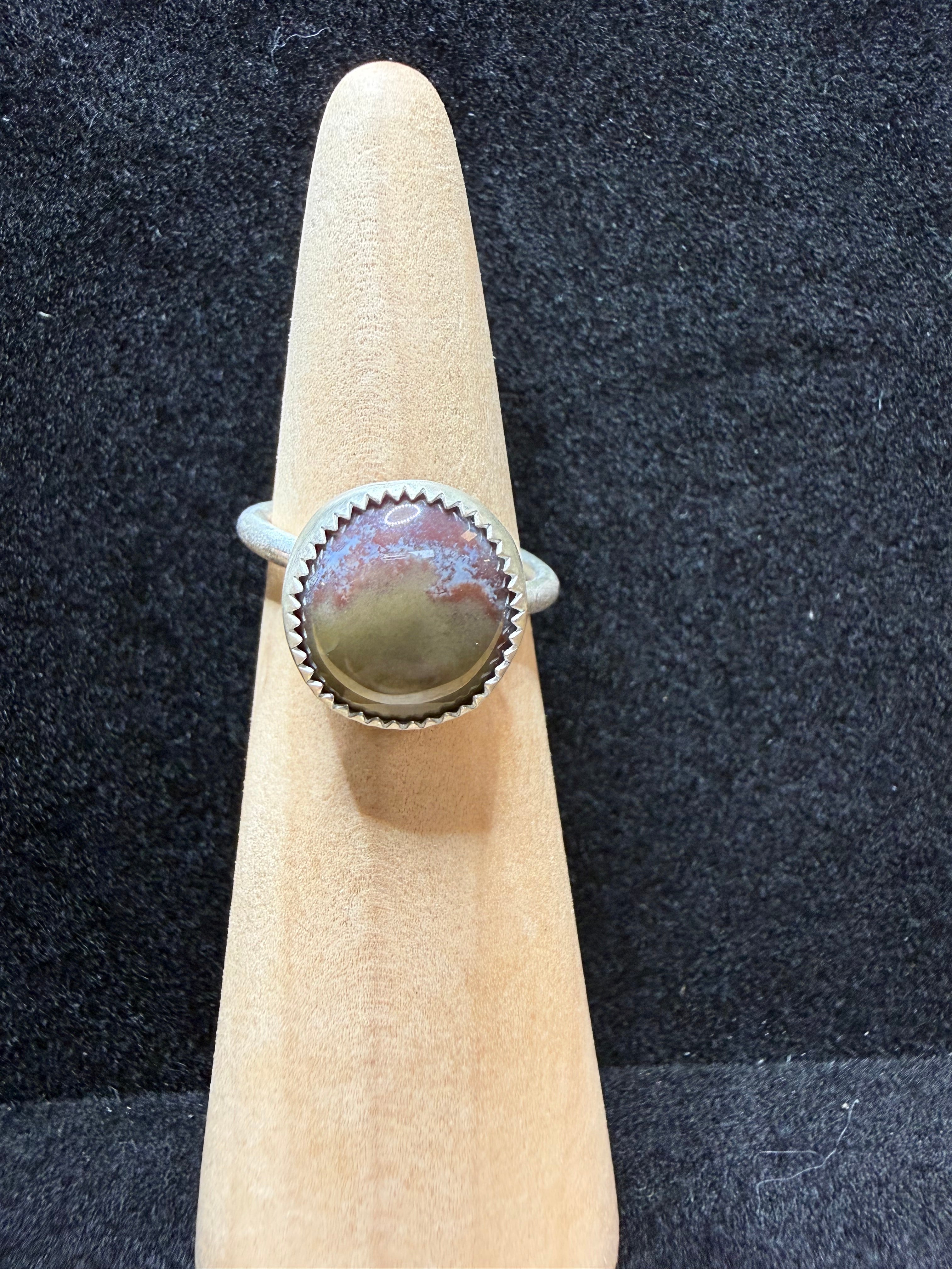 Pacific Ocean Beach Stone Sterling Silver Ring