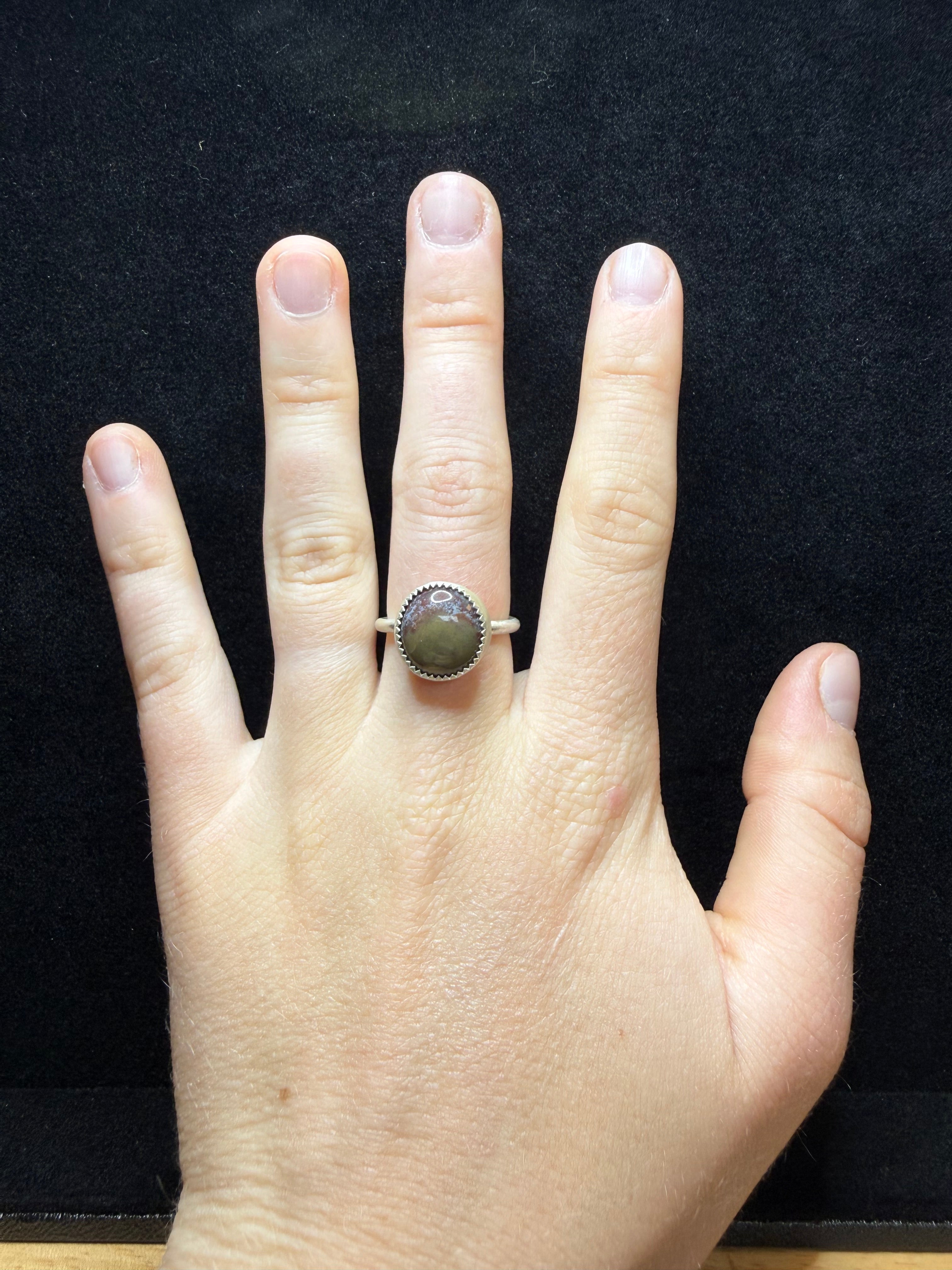 Pacific Ocean Beach Stone Sterling Silver Ring