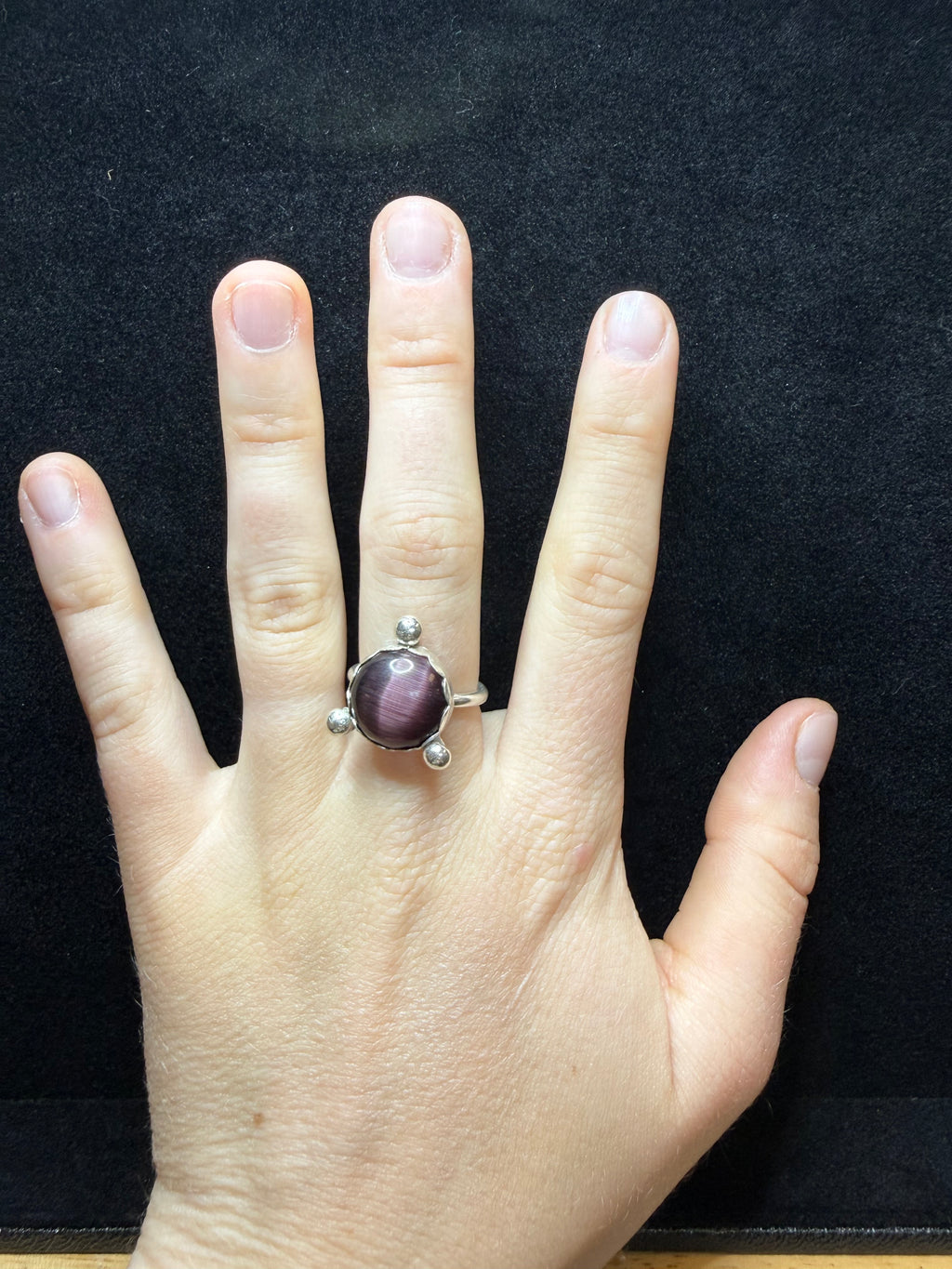 Purple Star Garnet Sterling Silver Ring
