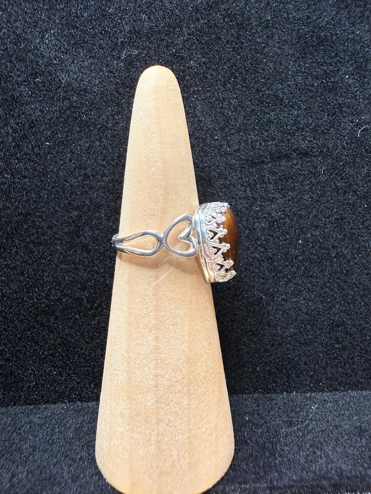 Fire Agate Heart Shaped Ring and Band