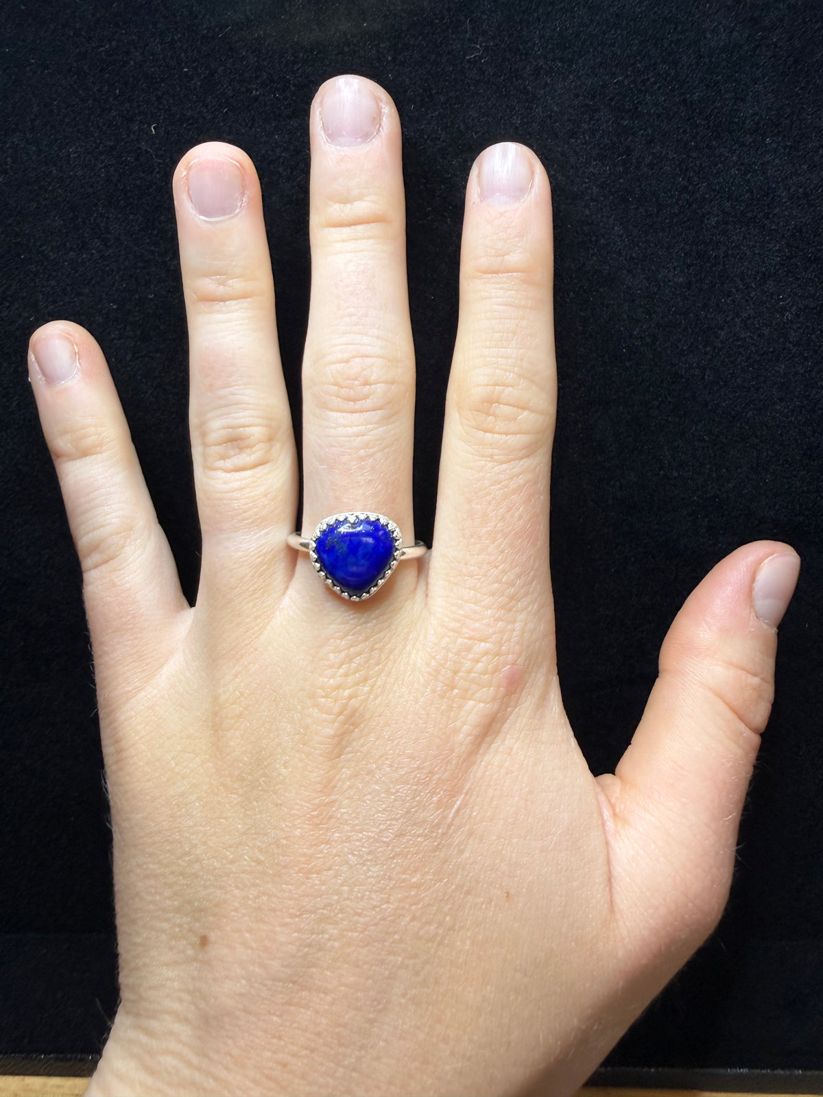 Lapis Heart Shaped Ring