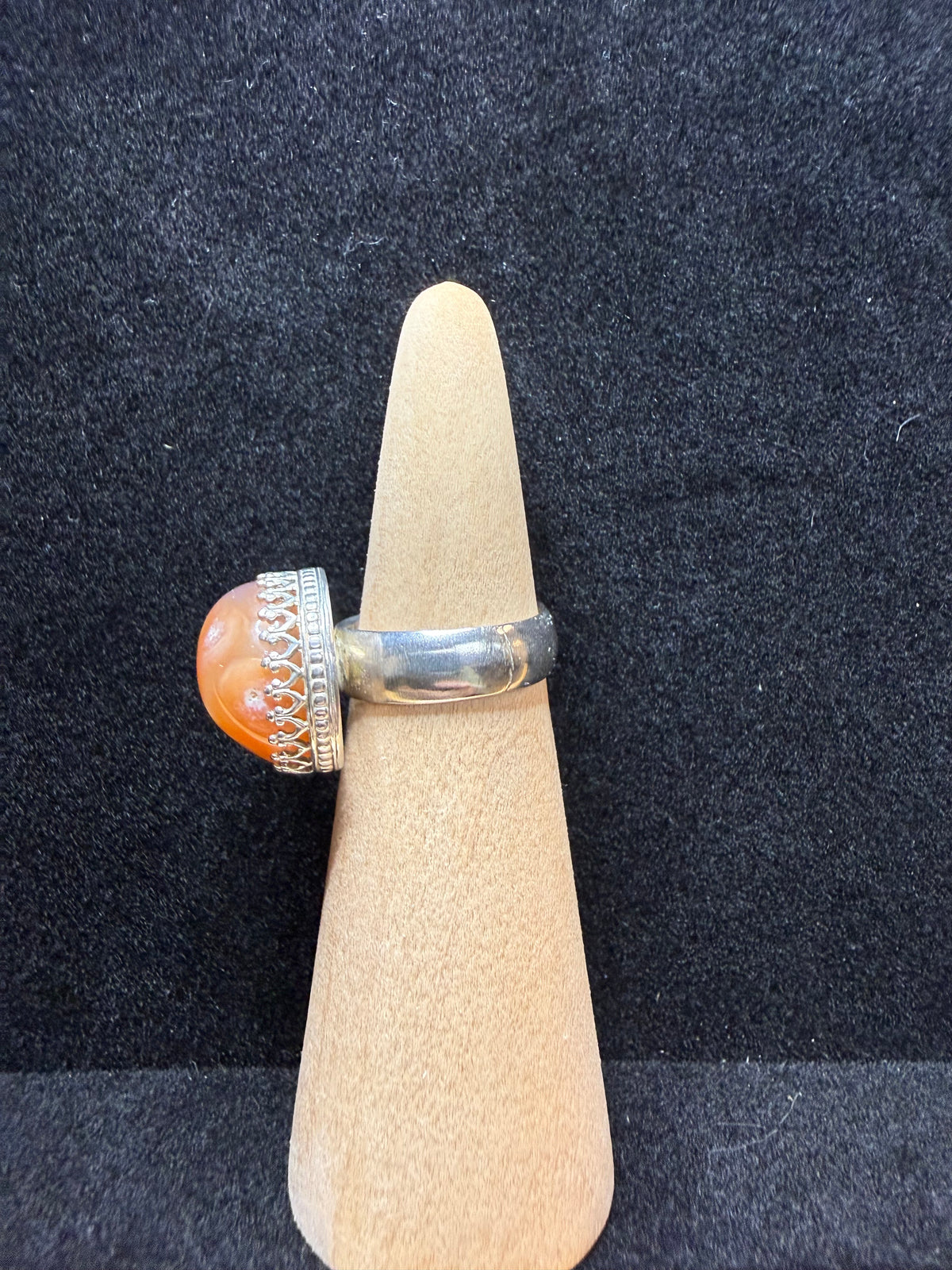 African Agate Sterling Silver Ring
