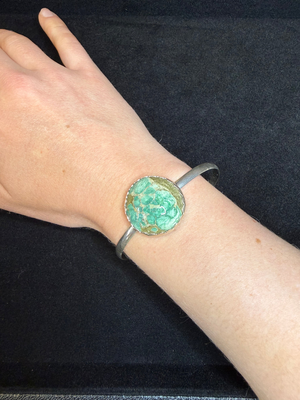 Broken Arrow Variscite Cuff Bracelet