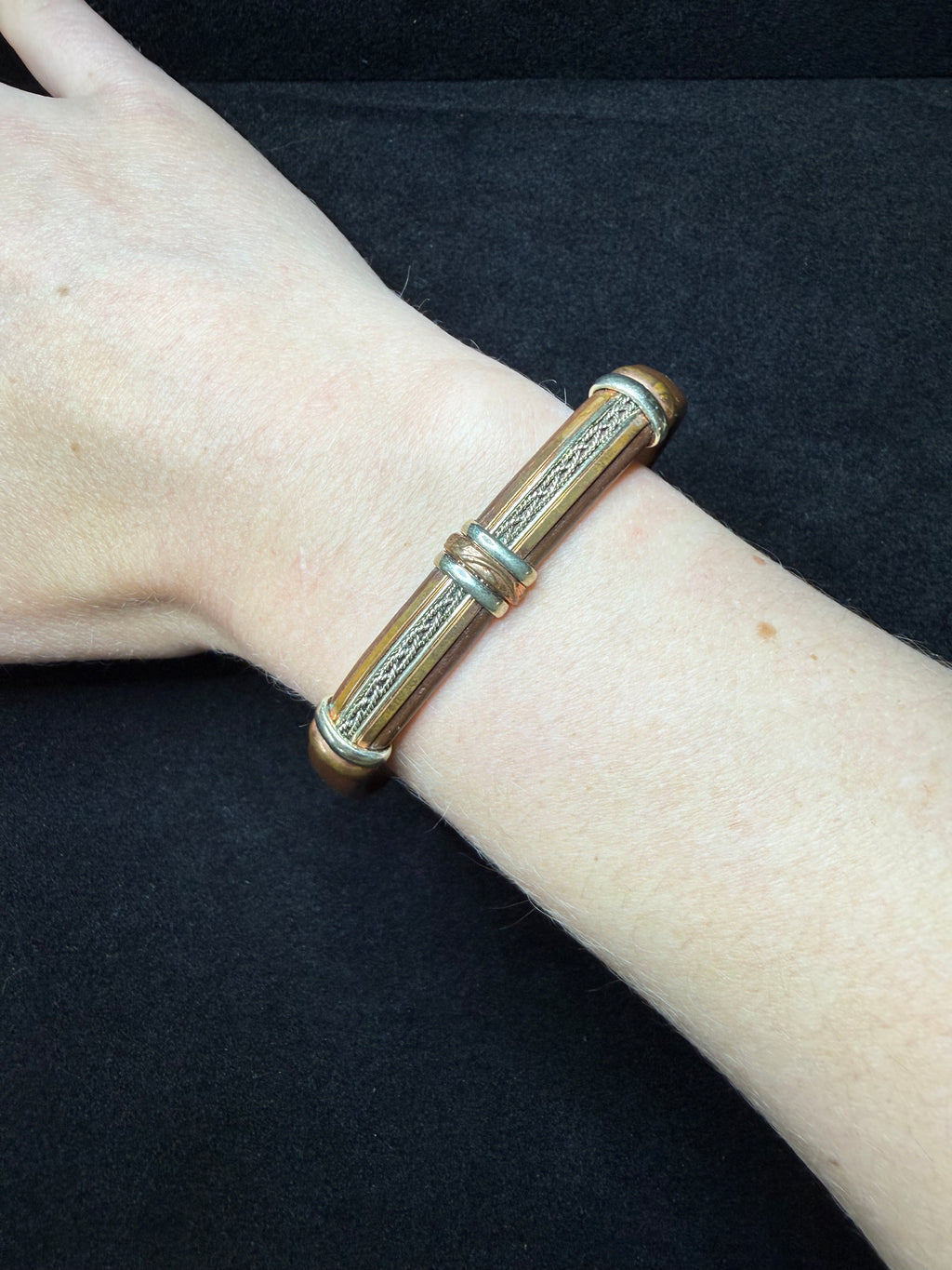 Copper and Leather Cuff Bracelet