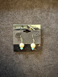 Pearl and Bead Turquoise Earrings