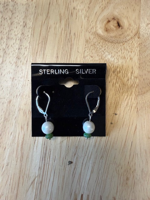 Pearl and Zoisite Earrings